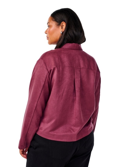 ZIZZI BORDOWA ZAMSZOWA KRÓTKA KOSZULA 302A