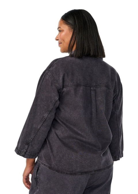 ZIZZI LUŹNA SZARA JEANSOWA BLUZKA KOSZULOWA 085G