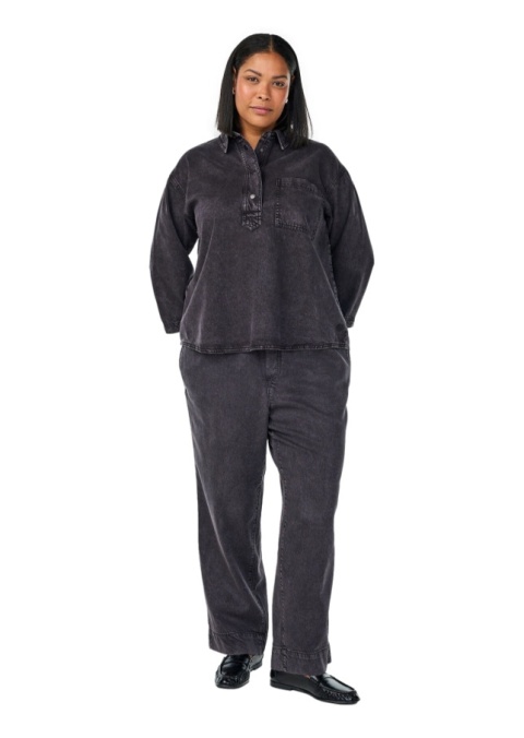 ZIZZI LUŹNA SZARA JEANSOWA BLUZKA KOSZULOWA 085G