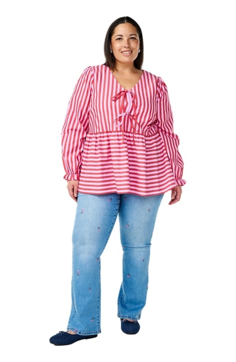 ZIZZI JASNE JEANSY BOOTCUT WZÓR KWIATY 093A