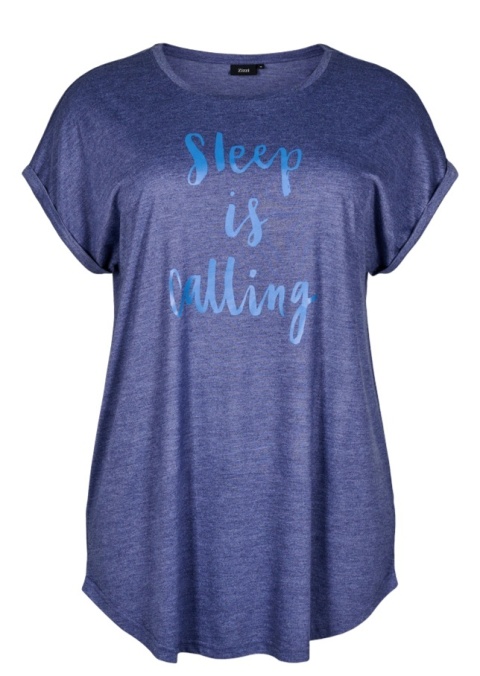 ZIZZI WYGODNA NIEBIESKA KOSZULA NOCNA NAPIS 056A