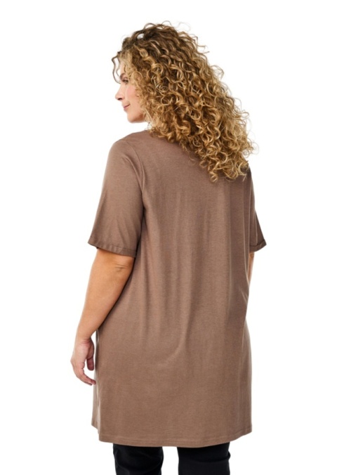 ZIZZI BRĄZOWA TUNIKA T-SHIRT OVERSIZE 214A