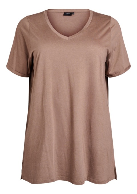 ZIZZI BRĄZOWA TUNIKA T-SHIRT OVERSIZE 214A