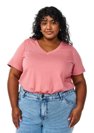 ZIZZI KLASYCZNY RÓŻOWY T-SHIRT BAWEŁNA 264C