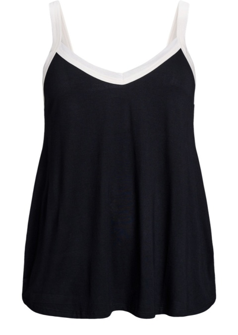 ZIZZI CZARNY WYGODNY TOP WISKOZA 090C