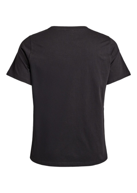 ZIZZI CZARNY KLASYCZNY T-SHIRT BAWEŁNA HAFT 806A
