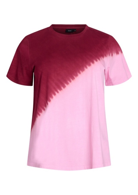ZIZZI KLASYCZNY RÓŻOWY T-SHIRT DIP-DYE 139A