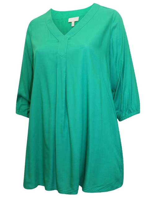 WOMAN WITHIN ELEGANCKA ZIELONA TUNIKA BLUZKA WISKOZA WW89