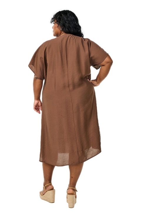ZIZZI ELEGANCKA BRĄZOWA SUKIENKA WISKOZA 387B