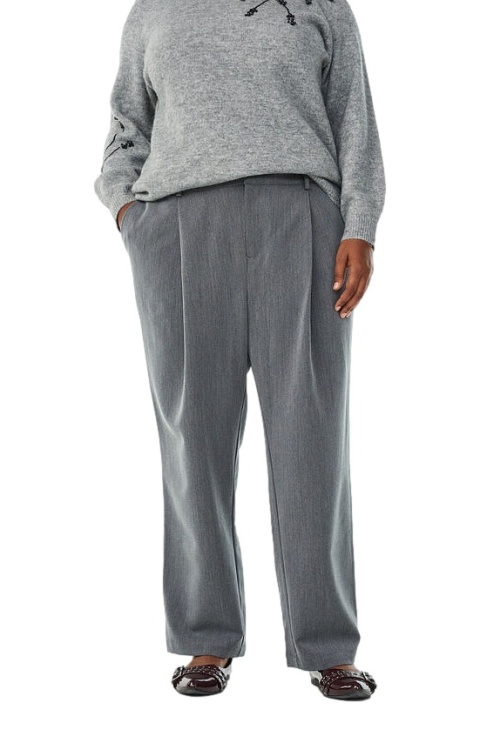 ZIZZI ELEGANCKIE SZARE PROSTE SPODNIE WYSOKI STAN 251A