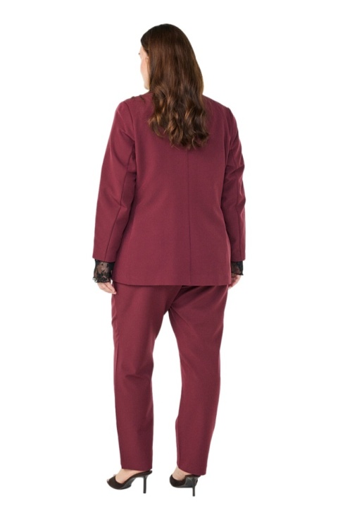 ZIZZI ELEGANCKIE PROSTE SPODNIE BORDOWE 377C