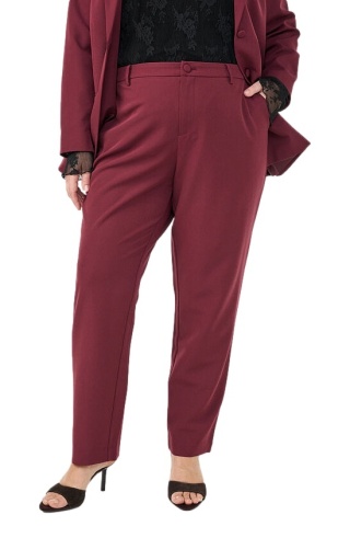 ZIZZI ELEGANCKIE PROSTE SPODNIE BORDOWE 377C