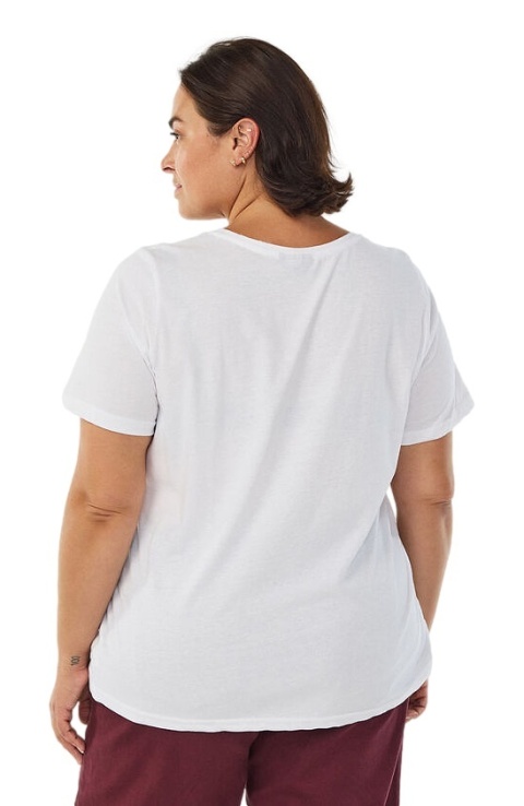 ZIZZI KLASYCZNY BIAŁY T-SHIRT NAPIS 002G