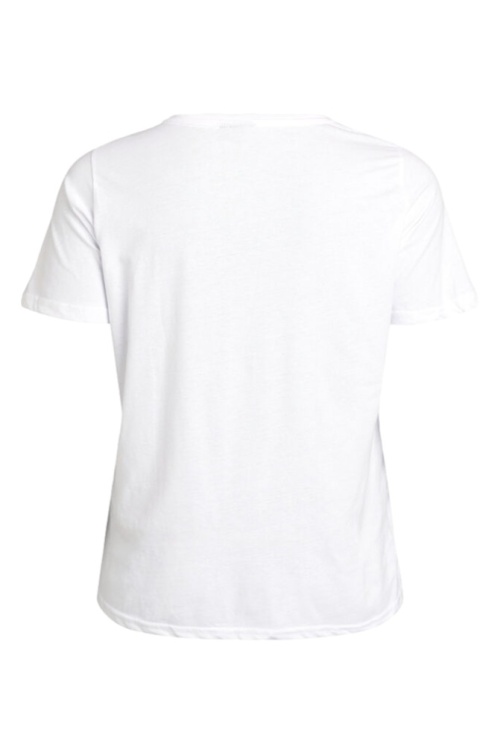 ZIZZI KLASYCZNY BIAŁY T-SHIRT NAPIS 002G