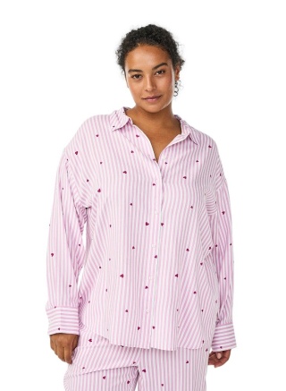 ZIZZI BLUZKA KOSZULOWA PIŻAMA PASKI SERCA 624F