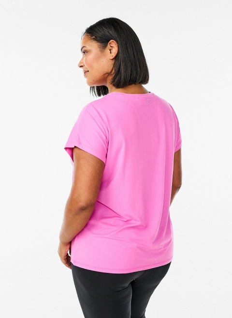 ZIZZI SPORTOWY T-SHIRT OSTRY RÓŻ 053A