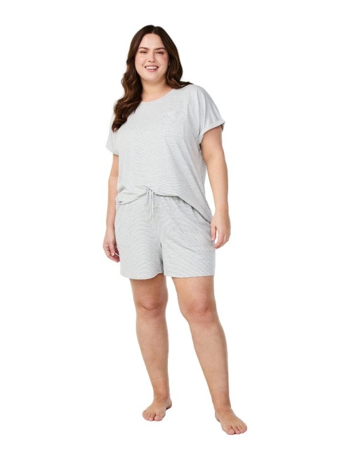 ZIZZI T-SHIRT BLUZKA DROBNE PASKI 075B