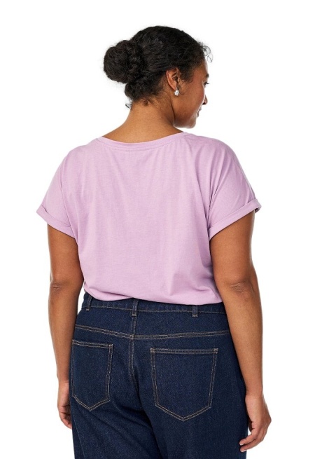 ZIZZI KLASYCZNY T-SHIRT RÓŻOWY LILA148F