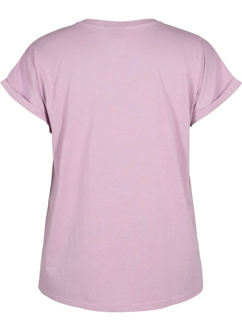 ZIZZI KLASYCZNY T-SHIRT RÓŻOWY LILA148F
