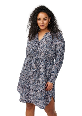 ZIZZI GRANATOWA SUKIENKA WZÓR PAISLEY WIĄZANIE 389G