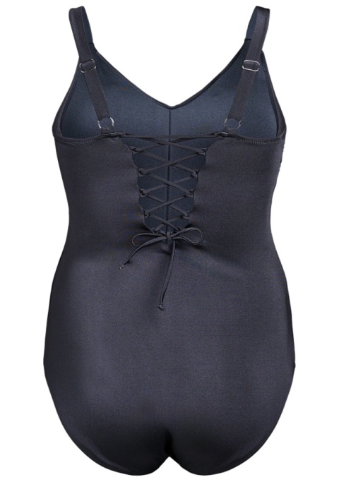 ZIZZI CIEMNOSZARY STRÓJ KĄPIELOWY JEDNOCZĘŚCIOWY WIĄZANIE TYŁ 837A