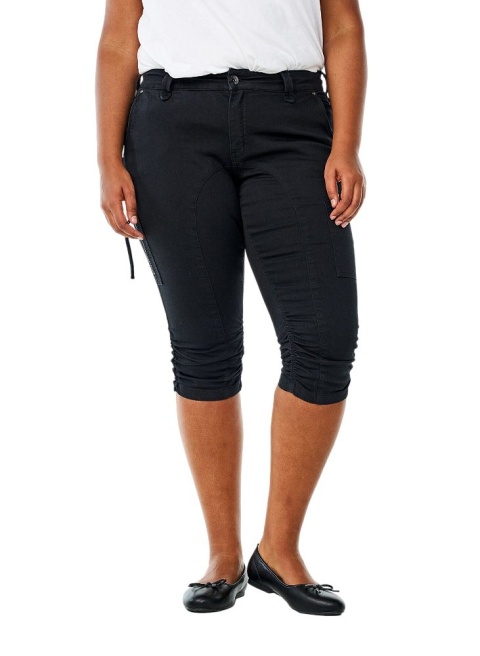 ZIZZI MODNE RYBACZKI DENIM CZARNE ŚCIĄGACZ 111D
