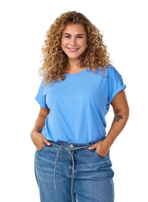 ZIZZI KLASYCZNY T-SHIRT NIEBIESKI 148h