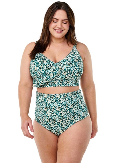 ZIZZI ZIELONY BIUSTONOSZ KĄPIELOWY GÓRA OD BIKINI KWIATY 506F