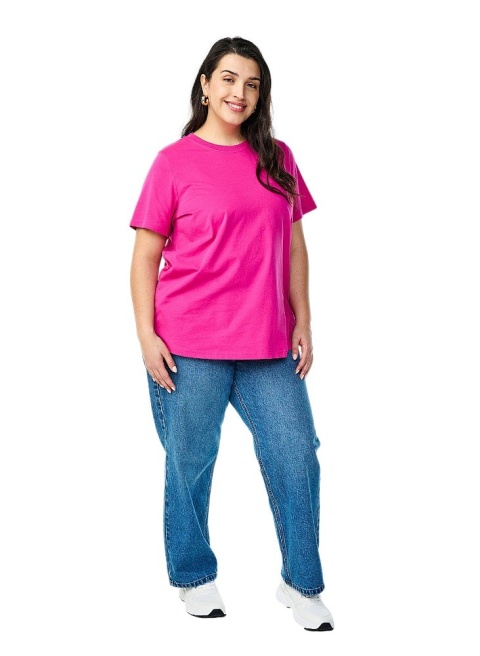 ZIZZI BLUZKA T-SHIRT OSTRY RÓŻ 264A