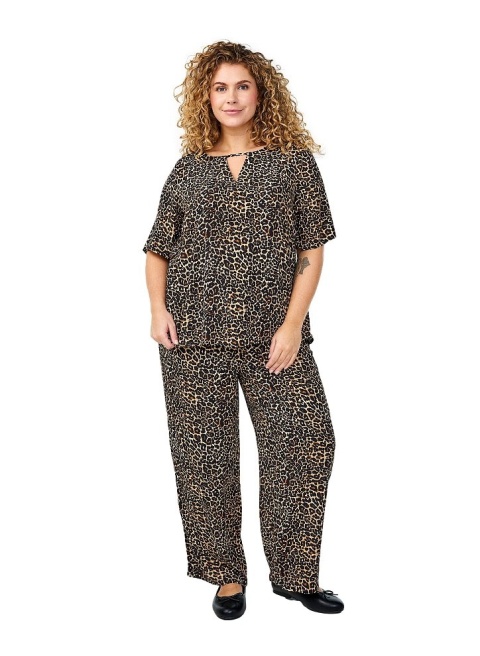 ZIZZI ELEGANCKA BLUZKA W PANTERKĘ WISKOZA 040W