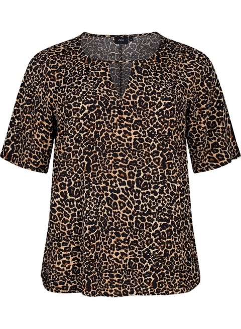 ZIZZI ELEGANCKA BLUZKA W PANTERKĘ WISKOZA 040W