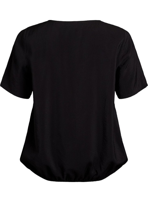 ZIZZI ELEGANCKA BLUZKA Z KRÓTKIM RĘKAWEM T-SHIRT CZARNY 084B