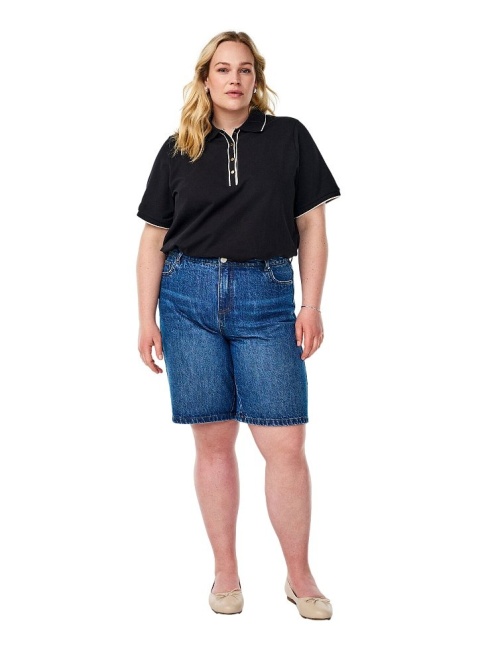 ZIZZI ELEGANCKA KOSZULKA BLUZKA POLO CZARNA 601C