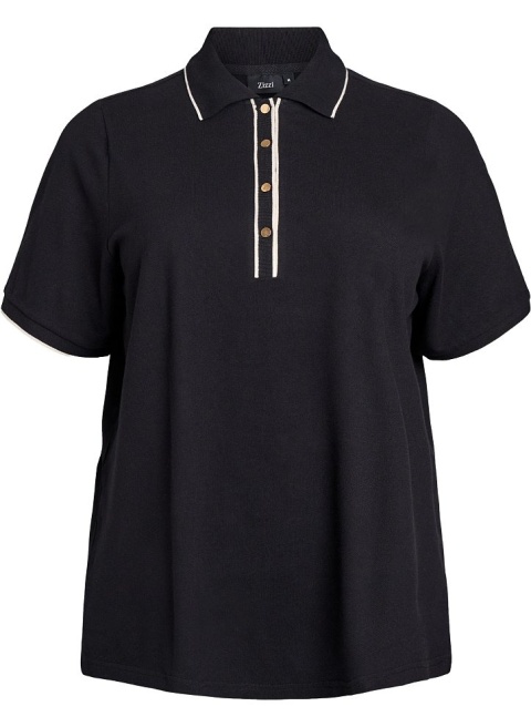 ZIZZI ELEGANCKA KOSZULKA BLUZKA POLO CZARNA 601C