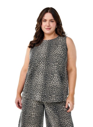 ZIZZI JEANSOWY TOP PANTERKA BAWEŁNA 076O