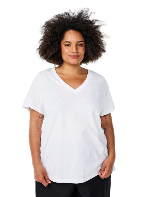 ZIZZI KLASYCZNY BIAŁY T-SHIRT BAWEŁNA 264C