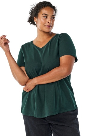ZIZZI KLASYCZNY WYGODNY ZIELONY T-SHIRT 010D