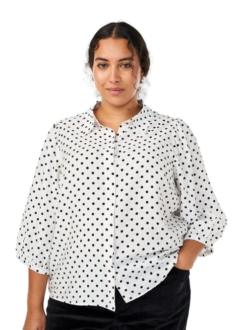 ZIZZI KOSZULA BIAŁA KROPKI ELEGANCKA 780B