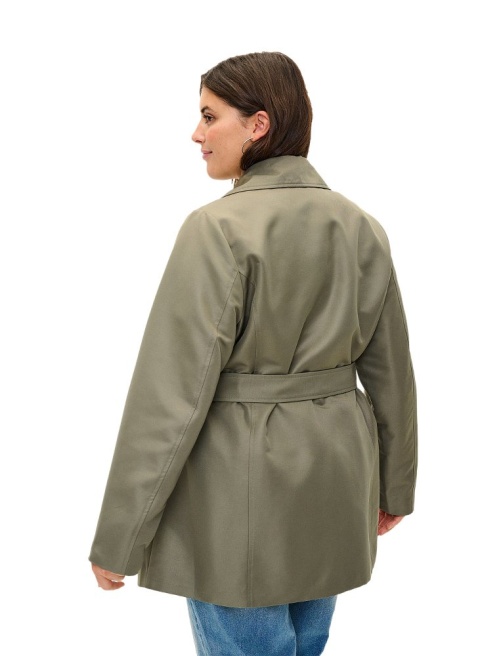 ZIZZI KRÓTKI PŁASZCZ TRENCH KURTKA PLUS SIZE ZIELEŃ 322AW