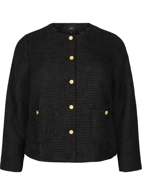 ZIZZI KURTKA CZARNA ELEGANCKA BOUCLE 543A