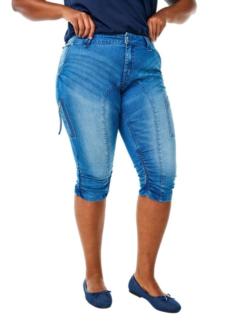 ZIZZI MODNE RYBACZKI DENIM BLUE ŚCIĄGACZ 111D