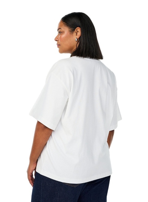 ZIZZI BIAŁY T-SHIRT OVERSIZE BAWEŁNA 902B