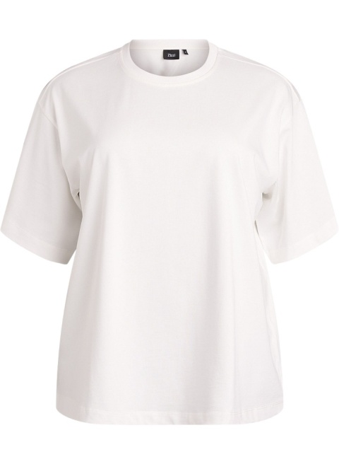 ZIZZI BIAŁY T-SHIRT OVERSIZE BAWEŁNA 902B