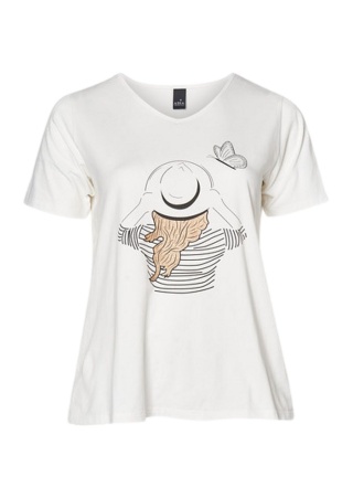 ADIA STYLOWY T-SHIRT BIAŁY NADRUK A460
