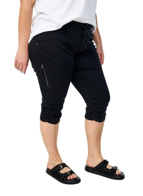 ZIZZI MODNE RYBACZKI DENIM CZARNE ŚCIĄGACZ 111D