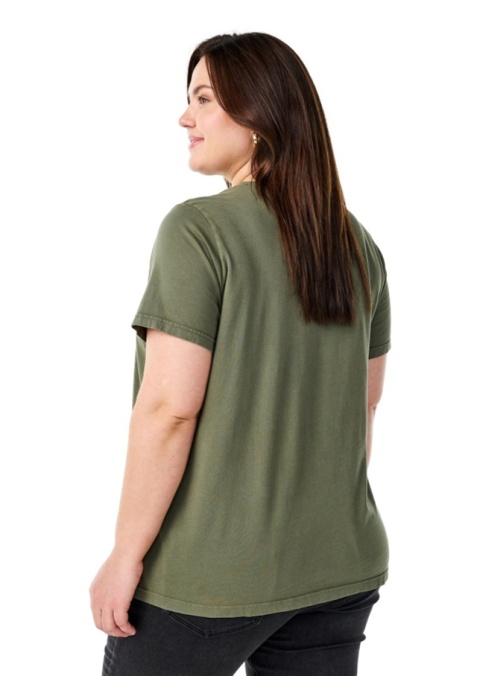 ZIZZI T-SHIRT BLUZKA DETALE BAWEŁNA ZIELONY 295A