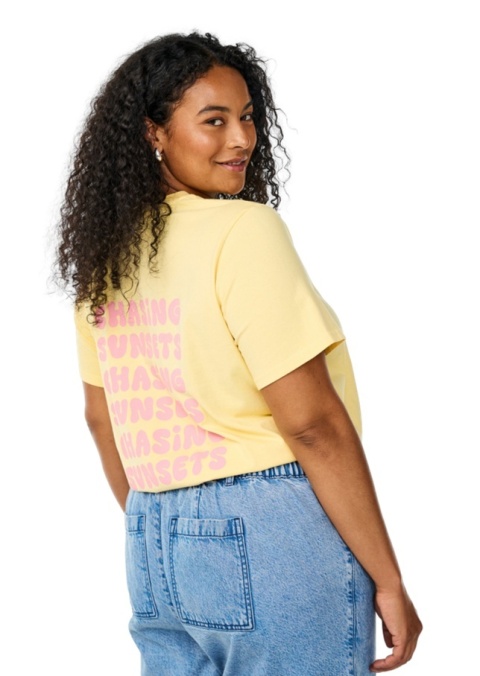 ZIZZI ŻÓŁTY T-SHIRT NADRUK NAPISY 627A