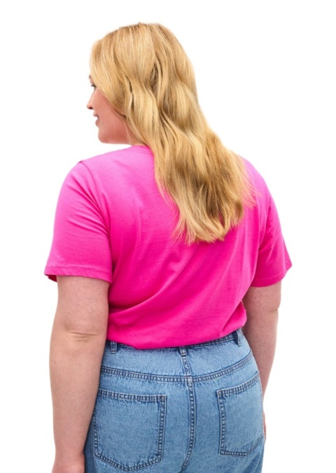 ZIZZI MODNY RÓŻOWY T-SHIRT NAPISY 252F