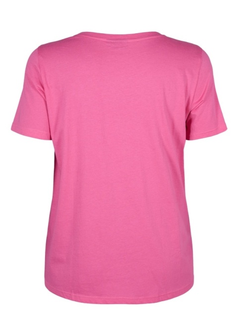 ZIZZI MODNY RÓŻOWY T-SHIRT NAPISY 252F