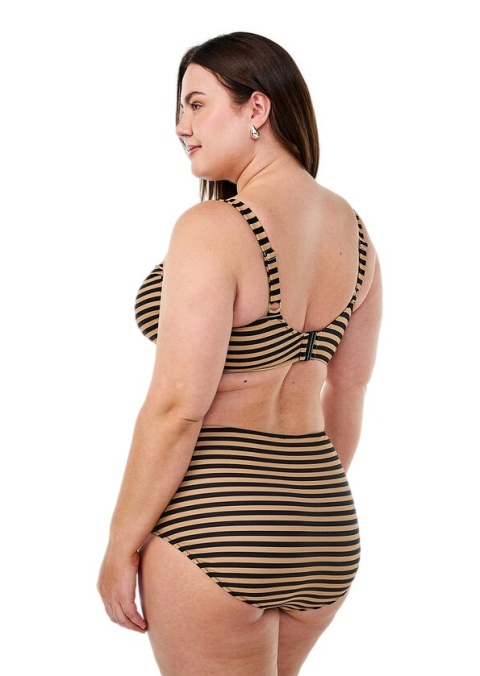 ZIZZI CZARNY BIUSTONOSZ KĄPIELOWY BIKINI W PASKI 508F